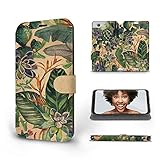 Mobiwear | Slim FLIP Case | Kompatibel mit Sony Xperia Z3 Compact, Made in EU handyhülle, Premium Schutzhülle, Transparent TPU Silicon, Book Style Hülle, Tasche - Palmen und G