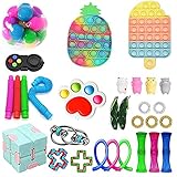 Qsurluck 30Pcs Fidget Toys Set,Anti Stress Spielzeug Set Spielzeug-Satz für Kinder,Spielzeug Set für ADHS (30Pcs E)