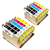 10x Kompatible Druckerpatronen - Ersatz für T0715 - Cyan / Magenta / Gelb / Schwarz - PATRONEN MIT NEUESTEN CHIP - Epson Stylus B40W BX300f BX310FN BX600FW BX610FW D120 Network D78 D92 DX400 DX4000 DX4050 DX4400 DX4450 DX5000 DX5050 DX6000 DX6050 DX6050EN DX7000 DX7000F DX7400 DX7450 DX8000 DX8400 DX8450 DX9400F Wifi Office BX510 SX600FW S20 S21 SX100 SX105 SX110 SX115 SX200 SX205 SX210 SX215 SX218 SX400 SX405 SX410 SX415 SX510W SX515W SX610FW