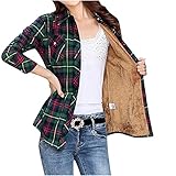 Bsemax 2021 Karierter Mantel Damen Gepolstert Slim Fit,Mantel Kariert Damen,Karierte Jacke Damen,Kariertes Hemd Damen,Plaid Langarmhemd,Jacke Kariert Damen,Mantel Kariert,Mode Winter Plüsch W