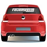 malango® Feuerwehr Schriftzug mit Wunschort (klein) Autoaufkleber Autosticker Aufkleber Sticker Heckscheibe 30 x 5 cm weiß
