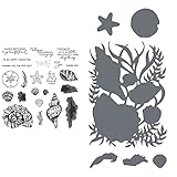 Stanzschablonen für Scrapbooking Weihnachten Metall mit Transparente Stempel Briefmarken Schablone Scrapbooking Prägung Kartenherstellung DIY Karte Weihnachtsdeko Grußkarte Deko a5