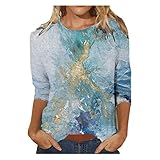 Frauen beiläufige heiße Art Sweatshirt mit Langen ärmeln Pullover Hemd Shirt Rundhals lose Strickjacke t-Shirt Halloween Herbst Winter asymmetrisch Sommerblusen Basic Shirts(#0111+50-A14, S)