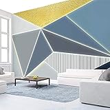 XHXI Tapete Fotopapier 3D Moderne Einfache 3D Geometrische Polygonlinie Goldene Linie Fototapete Wohnzimmer Studie Kunst Wandbild fototapete 3d Tapete effekt Vlies wandbild Schlafzimmer-300cm×210