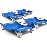 ms-point BITUXX® 4 Stück Rangierhilfe für PKW Auto Rangierroller Rangierheber Wagenheber Roller Belastbar bis 450 kg pro Rang
