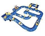 BIG - Waterplay Amsterdam - Wasserbahn blau, 175 x 143 x 27cm große Bahn, mit 4 Booten, Wasserflugzeug und 3 Spielfiguren, 2 Schleusen, Wasserpumpe und Hafenbecken, ab 3 J