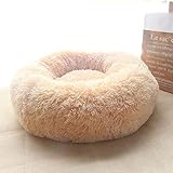 XYZK Bequemes Haustierbett, Hundekissen mit abnehmbarem Bezug, warmes orthopädisches Hundebett für Kopf- und Nackenstütze, Donut-Kuddler, Katze, Welpen-Kissen, Bett, Beige - Größe S (XL, 80 cm, Rosa)
