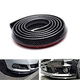 Lypumso Selbstklebend Frontspoilerlippe, 2.5M Universal Tuning Frontspoiler Protector aus Kohlefaser für Auto PKW Kfz (Black)