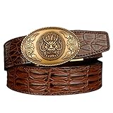 Lordring Taktischer Gürtel für Männer täglicher Gürtel Arbeitsgürtel, Schwarze Farbe Kaffeefarbe Alligatorleder, ovaler Wasserhahn, Goldschnallengürtel,Braun,Waist 35'~37'/120