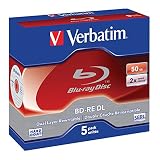 Verbatim BD-RE DL 50GB 2X, 5er Jewelcase, 43760, Weiß