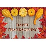 DORCEV 1,8 x 1,2 m Happy Thanksgiving Fotografie Hintergrund Thanksgiving Day Party Hintergrund Kürbis auf dem Holzboden Ahornblatt Thanksgiving Party Banner Tapete Thanksgiving Fotostudio R