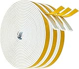 Dichtungsband Selbstklebend 12mm(B) x3mm(D)/15m(L) für Türen Fenster Schaumstoff klebeband Gummidichtung Gegen Kalte Zugluft/Anti-Kollision/Schalldichter/Wasserdichter/Staubdicht (I-Profil Weiß)