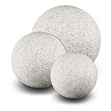 Gartenleuchte • STONE IP65 • für Garten Außenanlagen • 3er SET (20+30+40cm Variante) • Naturstein-Optik • Fassung E27 • spritzwassergeschützt • winterfest • Erdnägel • granit • LED 10W Warm-Weiß