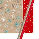 XJCACYT 50x70cm Weihnachten Geschenkpapier Weihnachten Hochzeit Grün Dekoration Geschenk Wrap Verpackung Papier Vellum Papier Origami Papier (Color : 6-Snowflake)