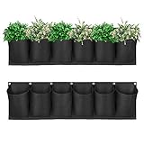 Dsaren 6 Tasche Pflanztaschen Hängend Horizontale Wandbehang Pflanzgefäße Blume Pflanze Wachsen Taschen für Gärten, Höfe, Balkone, Terrassen, Schulhöfe und Wohnung