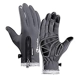 yinbaoer Radhandschuhe Voller Finger Laufhandschuhe Damen rutschfeste StoßDäMpfend Herren Handschuhe Touchscreen Geeignet Zum Wandern Radfahren Fitness Gray,S