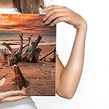 DecoNest - Bild auf Leinwand gedruckt - Sonnenuntergang am Strand? - 30X20 cm Malerei für Wohnzimmer, Schlafzimmer, Küche - CANVAS