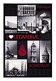 andiamo hochwertiger Teppich mit Motiven der türkischen Stadt Istanbul, Polyamid, 120x170