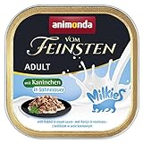animonda Vom Feinsten Milkies Adult Katzenfutter, Nassfutter für Erwachsene Katzen, mit Kaninchen in Sahnesauce, 100 g
