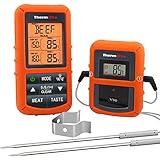 ThermoPro TP20 Digital Funk Bratenthermometer Grillthermometer Ofenthermometer Thermometer Wireless mit 2 Temperaturfühlern für BBQ, Ofen und G