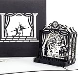 Pop-Up Karte'Tanz' Tänzer auf Bühne - Edle & Elegante Einladungskarte, Ballettkarte, Theaterk