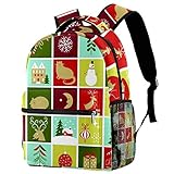 Kollektion von schönen Weihnachtsfiguren, Reise-Laptop-Rucksack, lässiger robuster Rucksack für Männer und Frauen, für Arbeit, Büro, College, Studenten, Business, Reisen, Schultasche, Bü