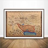 yhnjikl Bonanza Die Ponderosa Ranch Karte Film Wandkunst Farbe Wanddekor Leinwand Kunst Poster Ölgemälde 40X50 cm Ohne R