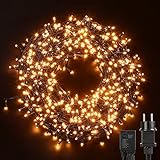 Avoalre 1000er led Lichterkette 100M Weihnachtsbeleuchtung Außen, 8 Modi LED Lichterkette Außen, IP44 Wasserdicht Lichterkette für Weihnachten Garten Party Geburtstag Hochzeit, Warmweiß Lichterk