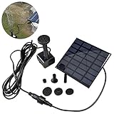 Froadp 1.2W Solar Teichpumpe Brunnenpumpe Solarpumpe Gartenbrunnen Wasserspiel Fontäne Pumpe Springbrunnen für Garten Miniteich Brunnen Gartendeko(7V, Quadrat)