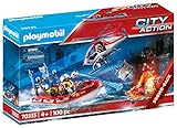 PLAYMOBIL City Action 70335 - Feuerwehreinsatz mit Heli und Boot, ab 4 J