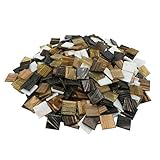 mosamare Mosaiksteine Kupferschimmer (2x2 cm, 900g, ca. 340 St.) - buntes Mosaik ideal zum Basteln - Glasmosaik - Keine Kunststoffverpackung (Kupfer Gold Mix)