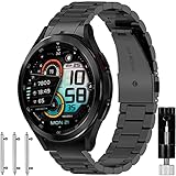 OTOPO Armband Kompatibel für Samsung Galaxy Watch 4 Classic 46mm, Keine Lücke Solider Edelstahl Metall Ersatz Uhrenarmband Bracelet Strap Band für Galaxy Watch4 Classic 46mm(Schwarz)