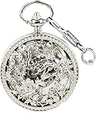 LLGG Schwesternuhr Pulsuhr,Automatische mechanische Taschenuhr aus Quarz, Hohle Krankenschwestertaschenuhr-Weiß,LäNge Taschenuhr U