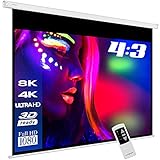 ESMART Professional MIMOTO Motor-Leinwand [Größenauswahl] 187 x 140 cm (92') 4:3 | Programmierbare Fernbedienung | Heimkino elektrische Beamer Projektionsleinwand Motor Leinwand LCD LED