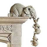 Elefant Statue Figur 3 Stücke kulptur Figur Deko Set für Home Office, Mütter hängen Babys Figur Harz Handwerk O