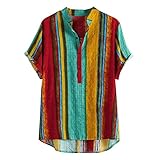 Zhiyao Leinenhemd Herren Herren-Hemd Slim-Fit Regular Fit Freizeithemd Shirts Sommerhemd Herren Musterhemd Anzug Hemd Leinenshirt Funky Hawaiihemd für M