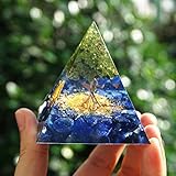 ACEACE Orgonit Pyramide Tree of Life Peridot Mit Lapis Lazuli fo Kristallquarz Reiki (Size : 60mm)