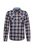 Superdry Damen Klassischen Holzfällerhemd High Trail Blau Kariert 42