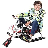 liliiy Snow Bobsled for Kids - Lenkbarer Schneeschlitten Mit Stahlrahmen Für Kinder Ab 4 J