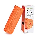 BLACKROLL® MINI FLOW Faszienrolle (15 x 5 cm), kleine Fitness-Rolle mit geriffelter Oberfläche, handliche Massagerolle für unterwegs, im Büro & Fitnessstudio, mittlere Härte, Made in Germany, Orang