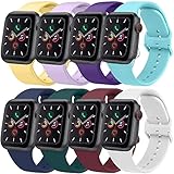 baklon 8 Stück Armband Kompatibel mit Apple Watch Armband 38mm 40mm 41mm 42mm 44mm 45mm, Ersatz Armband aus Silikon für Sport Armbänder Kompatibel mit iWatch SE Series 7 6 5 4 3 2 1