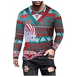 Herren Hemd Pullover T-Shirt Kapuzenpullover Sweatshirts Fun-KapuzenpulloverHoodies Jacken Herren Weihnachtspullover Ugly Christmas Shirt Männer Lustig Sexy Weihnachten 3D Print Langarm Sw