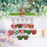 Dantazz Weihnachtsschmuck DIY Harz Weihnachten Fäustlinge Ornament Personalisiert Familie DIY Hängende Deko Weihnachtsbaum Anhänger Dekoration Harz Weihnachtsdeko Christbaumschmuck (C, OneSize)