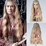 Game of Thrones Cersei Lannister Perücke goldenes Haar Königin Cersei hellblonde Kunsthaarkostüme mit H