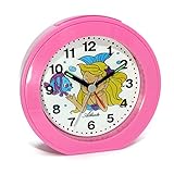 Kinderwecker ohne Ticken Meerjungfrau Rosa Pink Quarz Analog - 1998/17