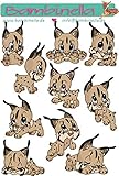 Bambinella Stickerparade – Lynx Luchs - 10 Sticker aus PVC-Folie nur für Glatte Ob