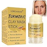 Turmeric Mask Stick,Purifying Clay Mask Stick,Moisture Mask,Entfernen Sie effektiv Akne,Deep Cleansing Ölkontrolle,Mitesser entfernen,Verbessern Sie die Trockenheit und Straffheit der H