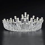 IOOOFU Vintage Prinzessin Hochzeit Krone Tiara Braut Abschlussball Party Perle Strass Hairb