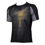 jeansian Herren Sport Tee Shirt Tshirt T-Shirt Kurzarm Tops Tennis Golf Bowling Trockener Sitz LSL013 Black XL