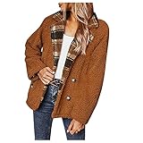 Vexiangni Wintermantel Damen Herbst Jacke Lang Kurz Fleece Mantel Plüsch Plüschmantel Plüschjacke Fleecemantel Kapuzenjacke Kapuzenmantel Herbstjacke Winterjacke Fleecejacke Plüschjack